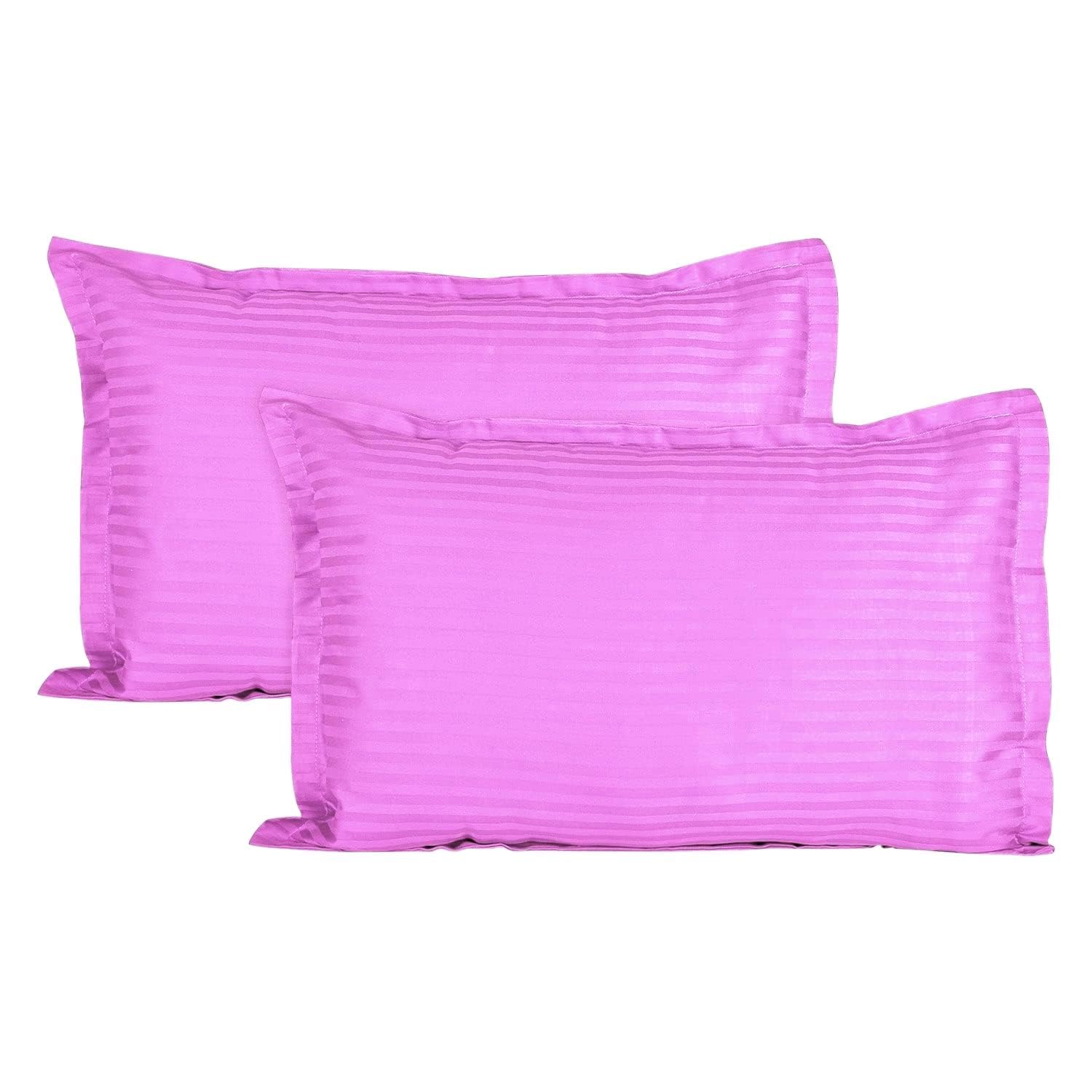Trance Home Linen 200 TC 100% Cotton Standard Size 18x28 inch Satin Stripe Pillow Covers | Pillow Cases | Set of 2 Piece Pillow Covers only |Standard Size (Light Pink, 18 X 28 inch)