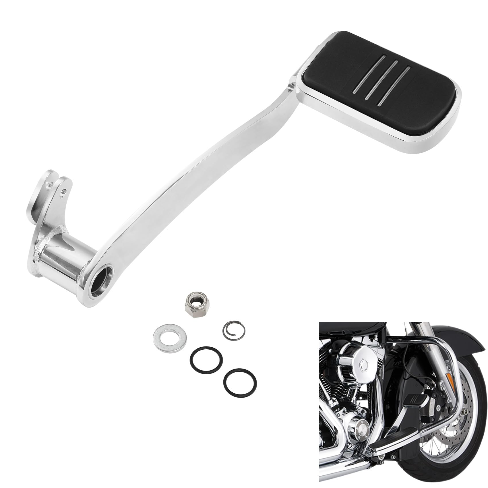 TCMT Chrome Brake Arm Lever Peg Pedal Fit For Harley Touring 2014-2025 Road Glide Street Glide Electra Glide Road King Trike Glide Freewheeler : Automotive