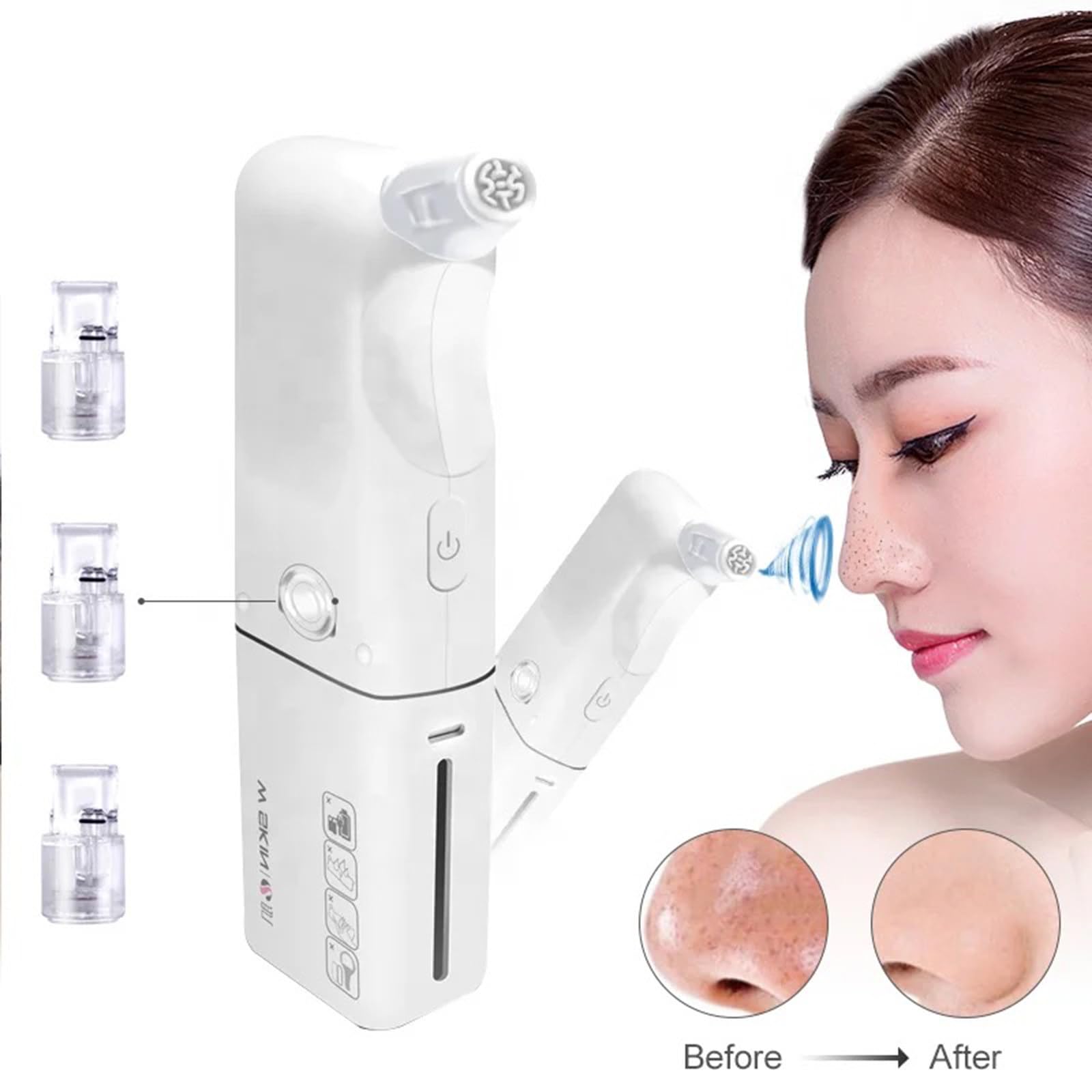 Dispositivo di aspirazione di punti neri Strumento di bellezza a bolle piccole Dispositivo di aspirazione di punti neri elettrico per la rimozione dell'acne dei pori domestici,Blue