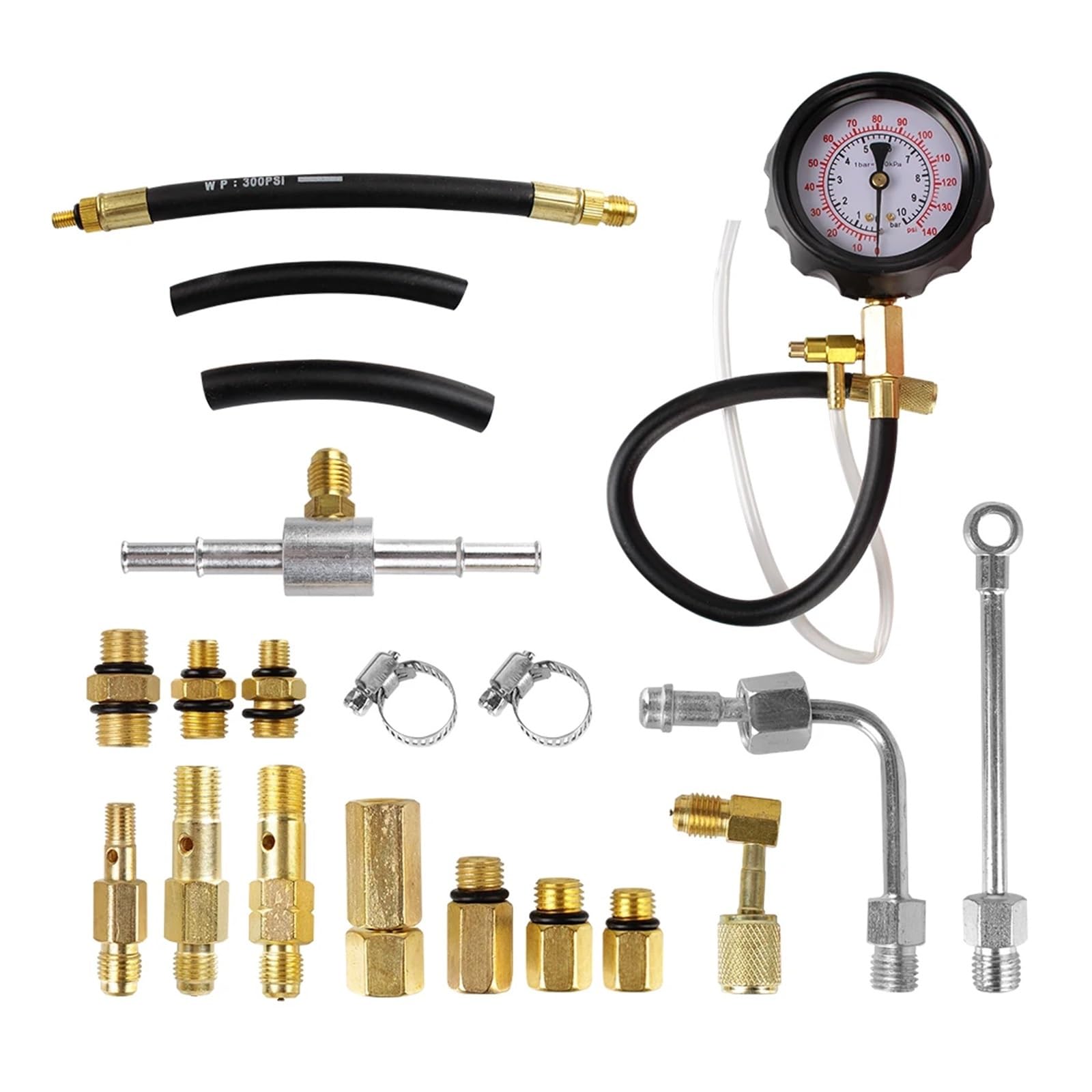 0~140psi 10bar Zestaw Testowy Samochodu Auto Narzędzia Diagnostyczne Miernik Ciśnienia Paliwa Akcesoria Samochodowe Do Tester Pompy Wtryskowej Precyzyjne Monitorowanie