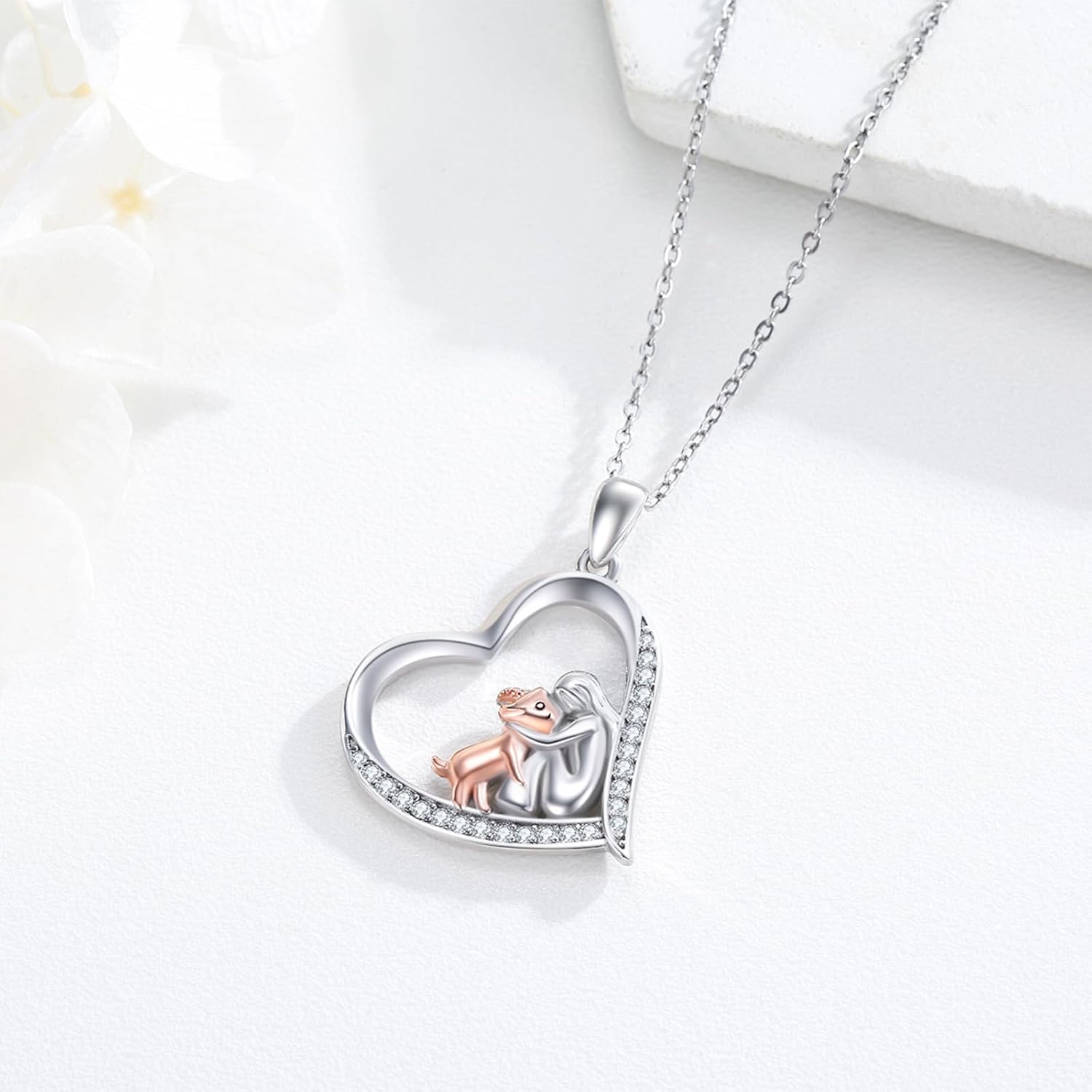 Heart Animal Necklace 925 Sterling Silver Cute Animal Pendant Jewelry Birthday Gifts for Women Girlfriend Mom Animal Lovers - Image 5