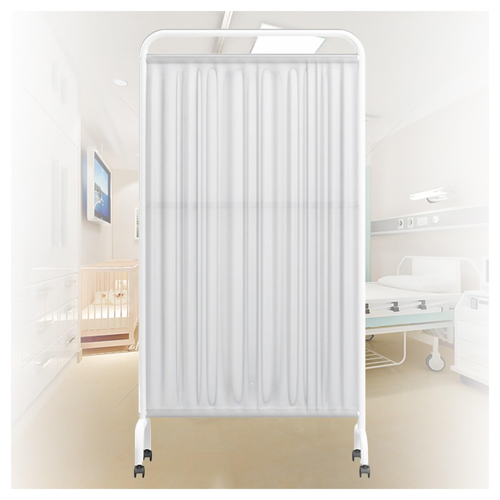 Paravent médical mobile occultant et séparateur de pièce pliable