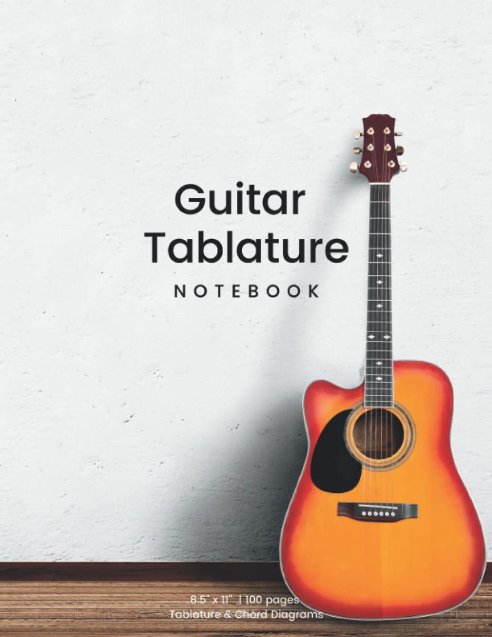 Carnet tablature guitare 100 pages avec lignes claires pour guitare acoustique