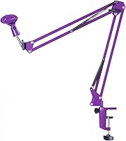 Vista 1 de Soporte de micrófono Boom Arm de escritorio de metal para micrófono (morado)