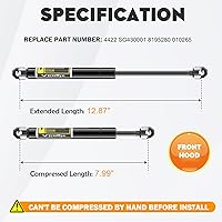 Vista 2 de Conjunto de soportes de elevación para el cofre delantero con amortiguadores para Chevrolet Chevy Camaro 1982-1992, Pontiac Firebird 1982-1992