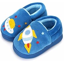 Girls Cute Cartoon Slippers with Memory Foam Kids Plush Warm Winter House Shoes