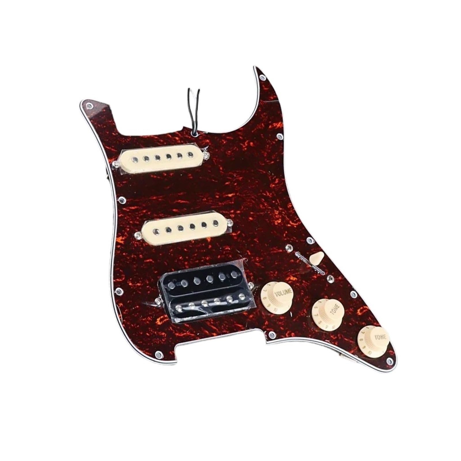 Golpeador Precableado Pastillas Pastillas Humbucker SSH de 3 capas juego de golpeador de guitarra precableado cargado para guitarra eléctrica de PVC