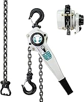 TOYO 3500 lbs 1.6T Lever Chain Hoist 10ft - G80 Alloy Steel Ratchet Puller with Double Brake & Safety Hooks for Warehouses & Garages