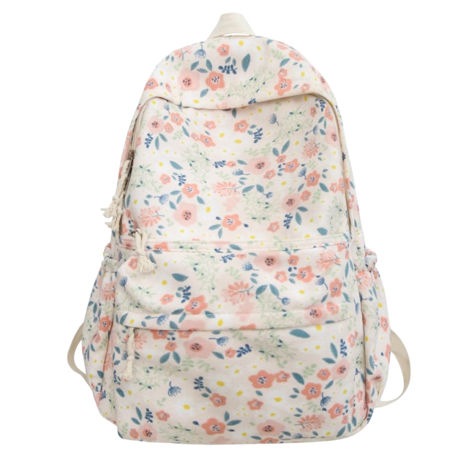 Zaino da Viaggio Florale Stampato Acqua Resistente Daypack Multi Tasca Laptop per La Scuola Uscita Giornaliera Si Adatta al Portatile 14 Pollici-Green