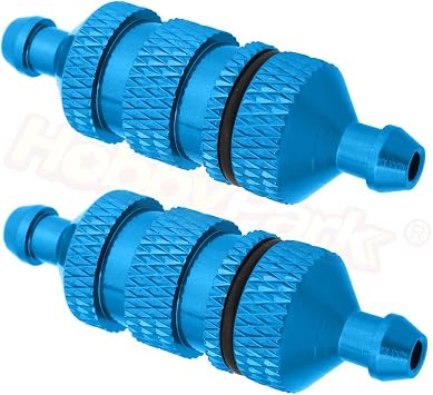 Replacement Part For 2 Pieces 02156 Aluminum Fuel Filter Upgrade Parts For 1/10th Nitro 4WD R/C Car Parts - Color Blue 657-D2