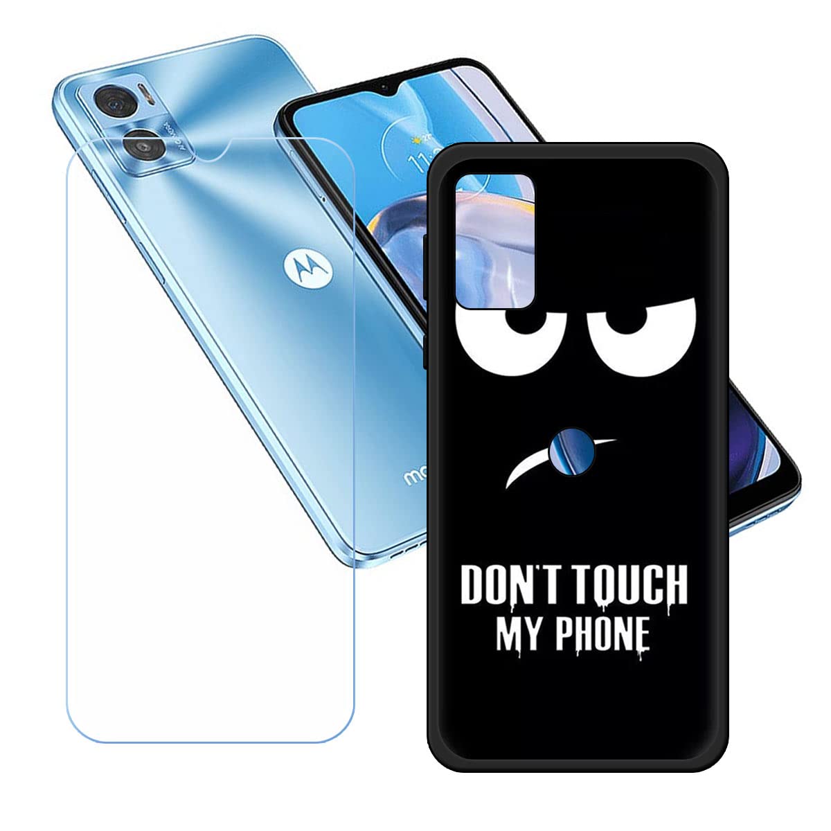 DQG Cover per Motorola Moto E22i + Pellicola Protettiva in Vetro