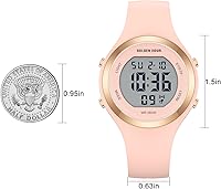 Vista 5 de GOLDEN HOUR Reloj de pulsera de silicona con cronógrafo digital impermeable para mujer