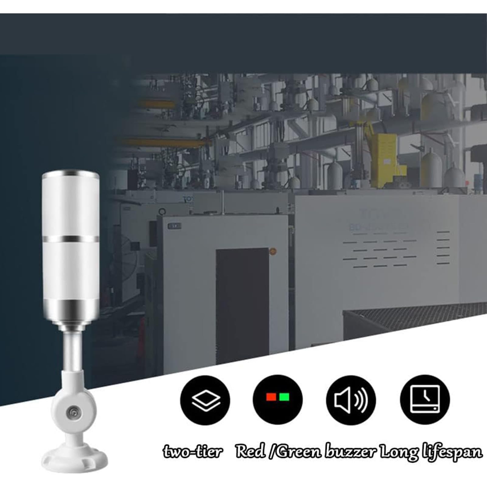 Lampa Kontrolna Ze Stopu Aluminium Z Brzęczykiem, Składane Czerwone/zielone światła Ostrzegawcze LED Przemysłowe Lampy Wieżowe LED, Do Urządzeń Przemysłowych