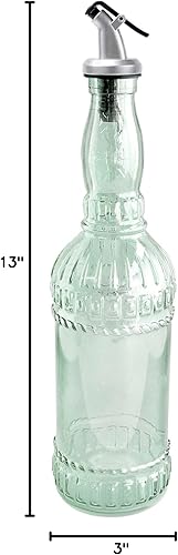 Miniatura 2 de Grant Howard Monza - Vinagre de aceite y vinagre de vidrio en relieve con vertedor, 22 onzas, translúcido