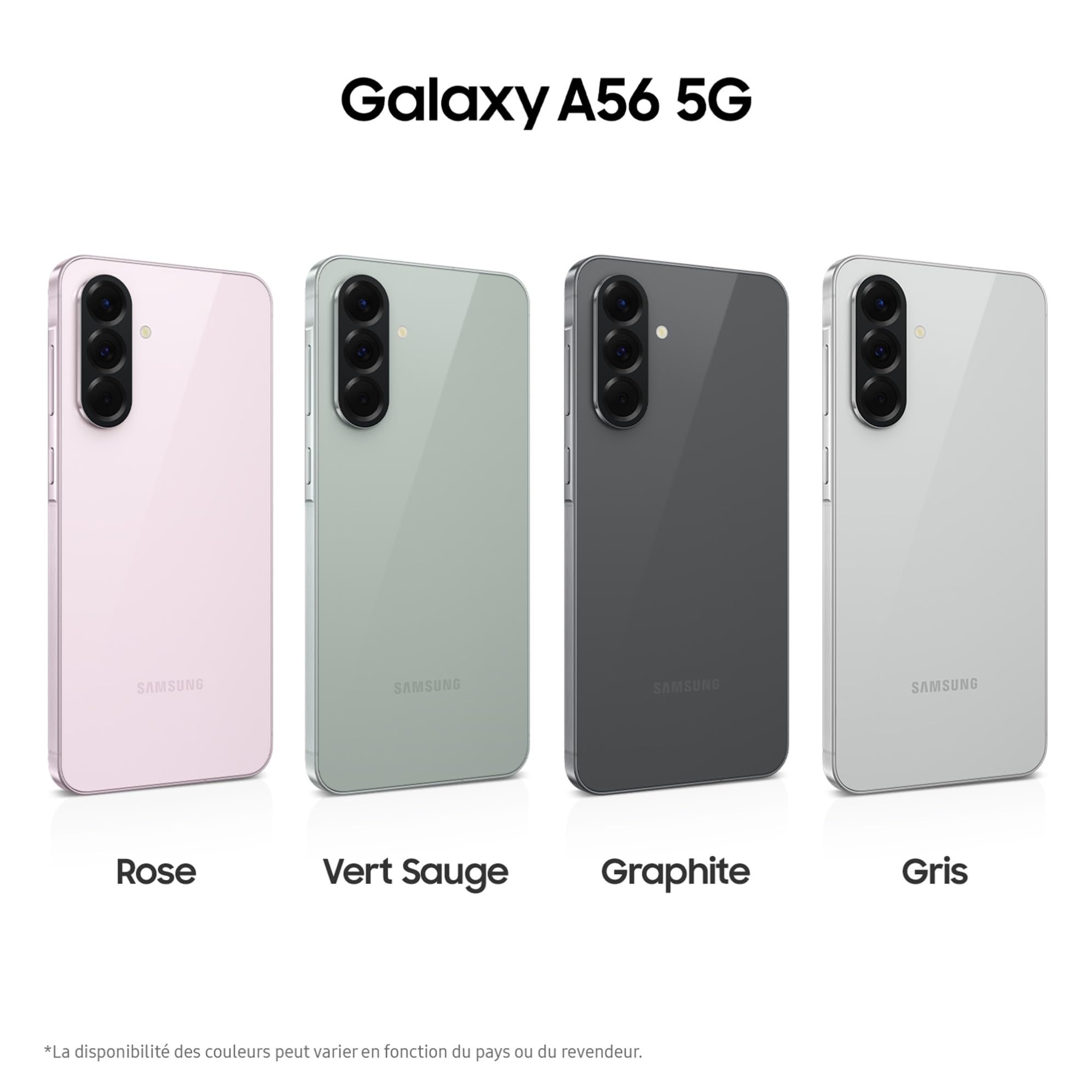 Samsung Galaxy A56 5G, Smartphone Android, 128 Go, Chargeur Secteur Rapide 25W Inclus, Smartphone déverrouillé, Rose, Version FR