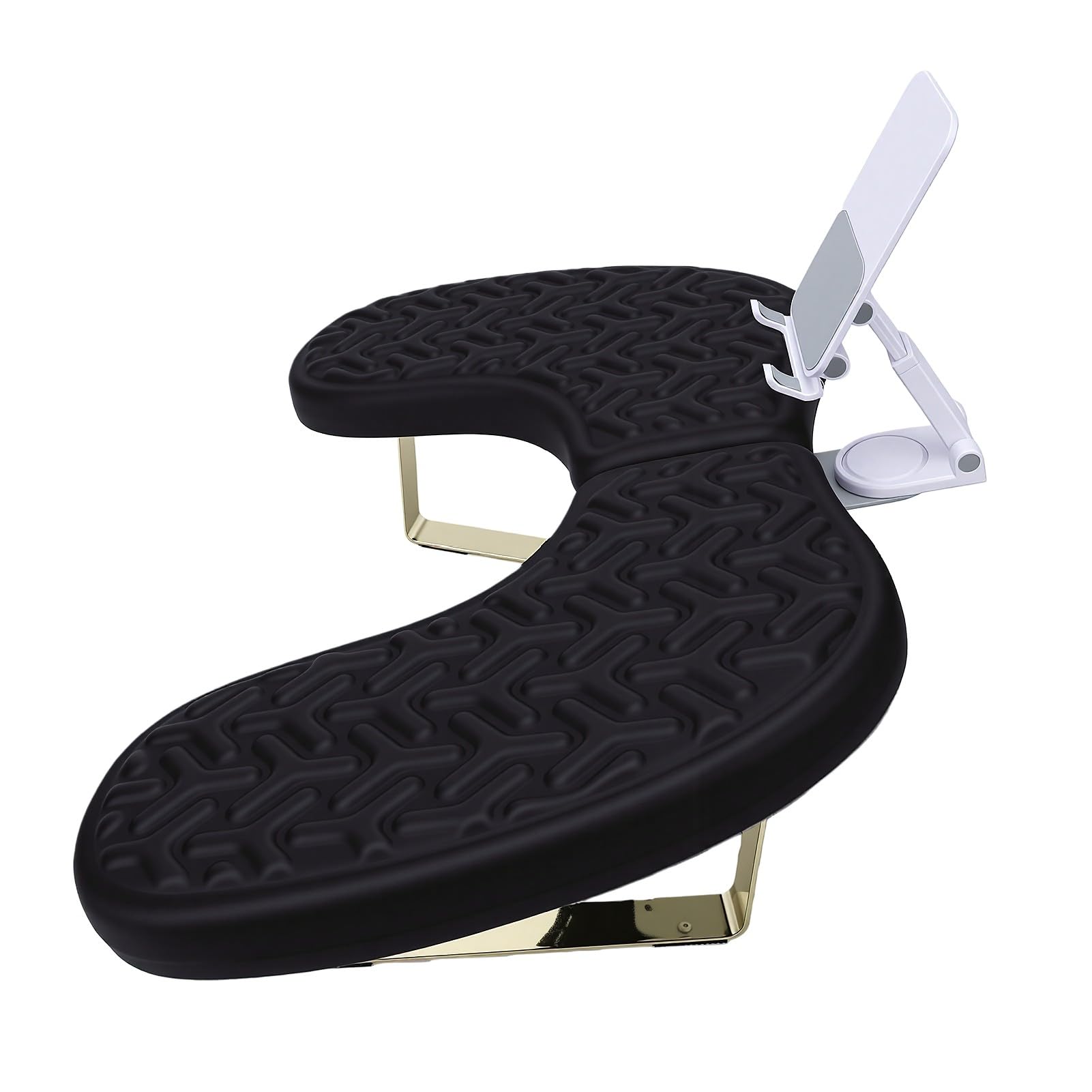 Brrnoo Reposabrazos para Uñas en Forma de U, Almohada Ergonómica para Reposamanos de Manicura con Esponja Viscoelástica Transpirable y Funda Impermeable para Mesa de Salón, Trabajo (BLACK)