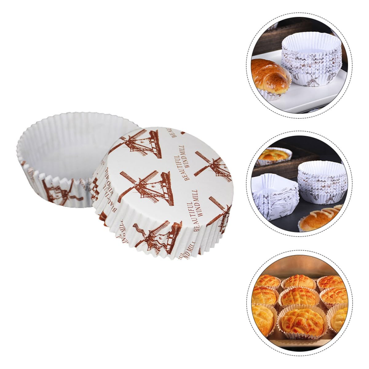 Capacillos para Cupcakes de Papel, Redondos y Resistentes al Calor, 300 Piezas, Aptos para Muffins y Mini Tartas, para Hornear