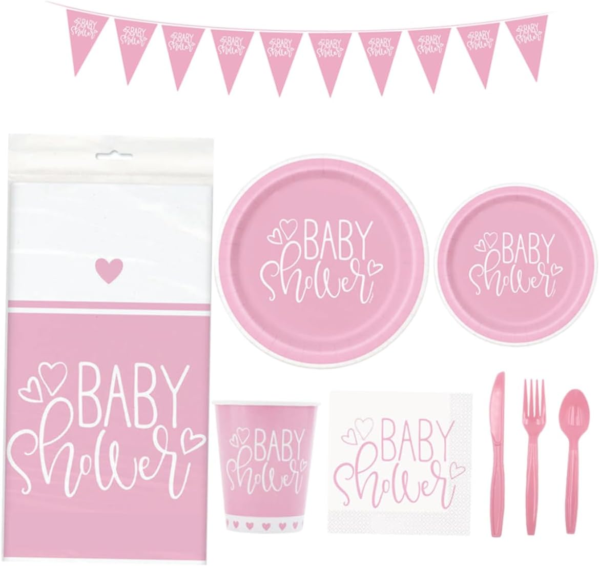 Birthday Party Supplies Set Disposable Tableware and Banner Kit for Showers and Birthday Celebrations Includes Plates Cups Napkins and Cutlery for Guests