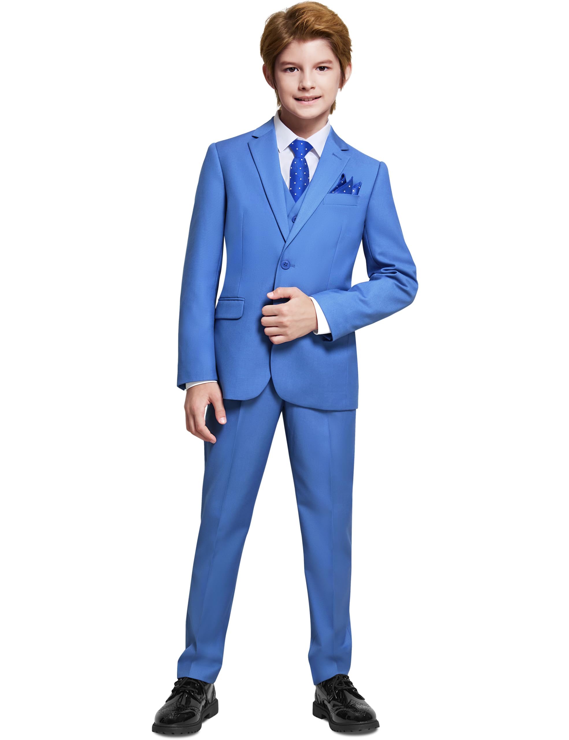 Marvelous World Boys' Formal Slim Fit Suit Set, Adjustable Waist