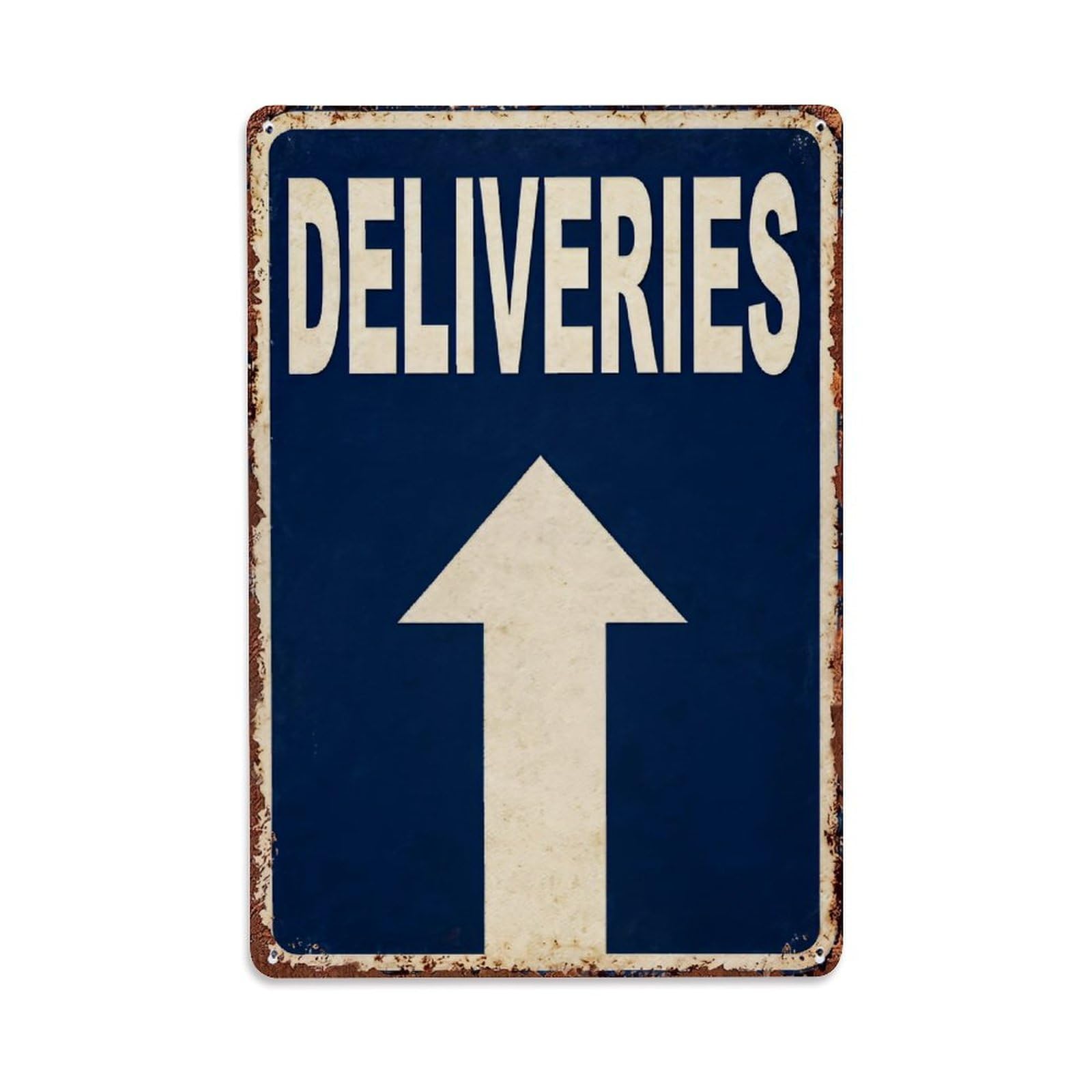 Jdfenggu Vintage Deliveries Sign With Arrow Up Retro Metal Tin Sign, Decor Art Poster For Bar, Home, Man Cave, Kitchen, Laundry Room Gift 8X12inch