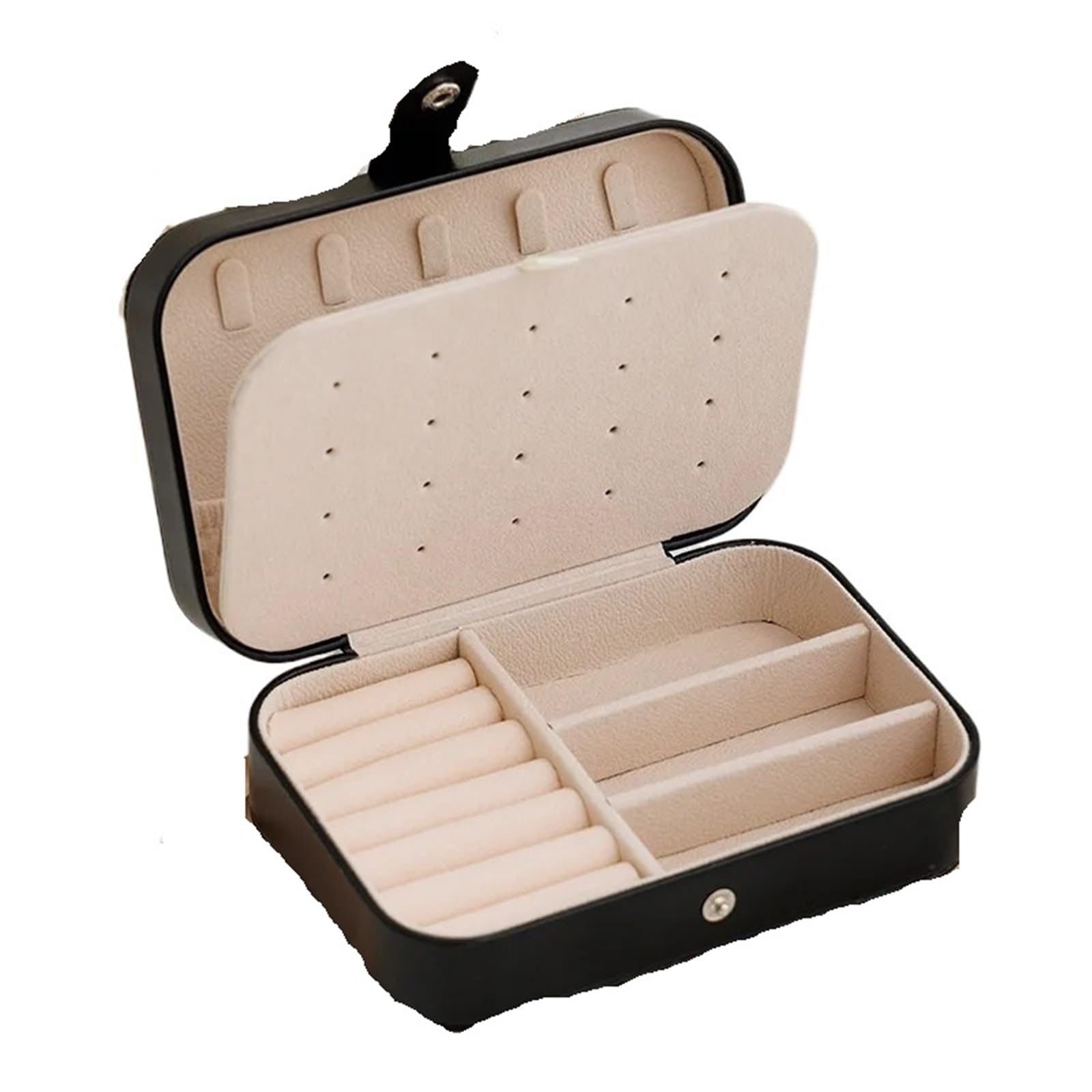 YUSUZH Portable Jewelry Storage Box Travel Organizer Case Leather Earrings Necklace Ring Display for Rings, Earrings