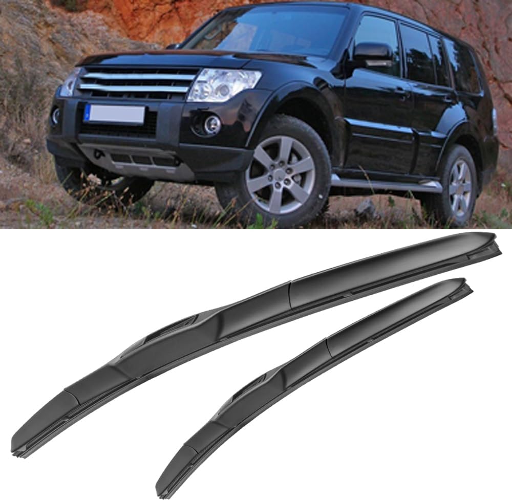 RESKIU Car Front Windshield Wiper Blade Set Replacement for Mitsubishi Shogun 2000-2007, All Season Windscreen Wipers Quiet Easy Installation