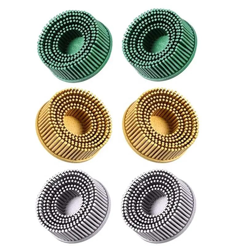 2 Inch Bristle Disc 4 Pcs Abrasive Coating Removal Bristle Disc with 1/4 Inch Shank for Blending Finishing Cleaning Rusting