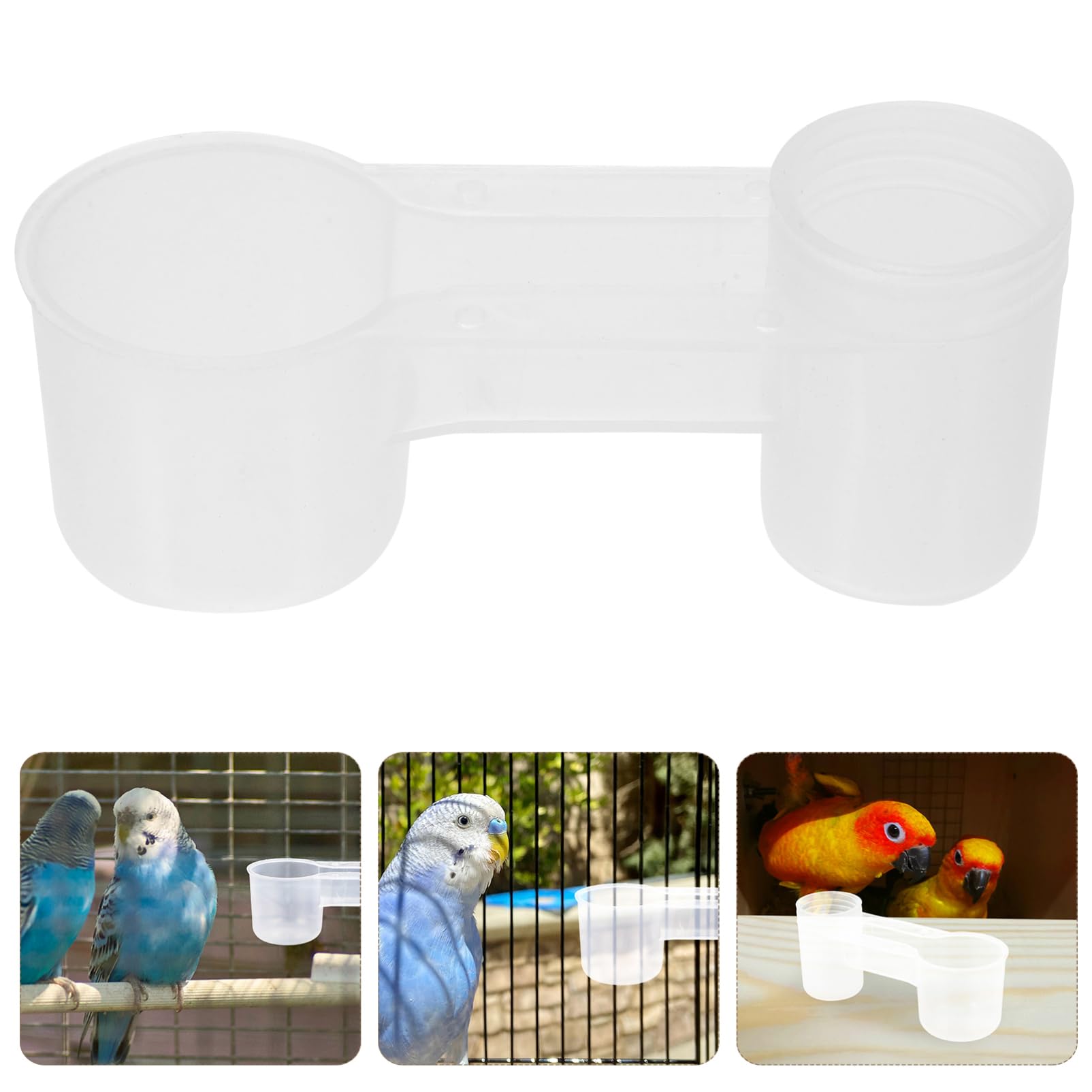 Hohopeti Dispenser Acqua per Piccioni e Uccelli Doppia Uscita, in Plastica Bianca, Automatico e Pulito, per Negozi di Animali e Zoo, Confezione da 10 Pezzi