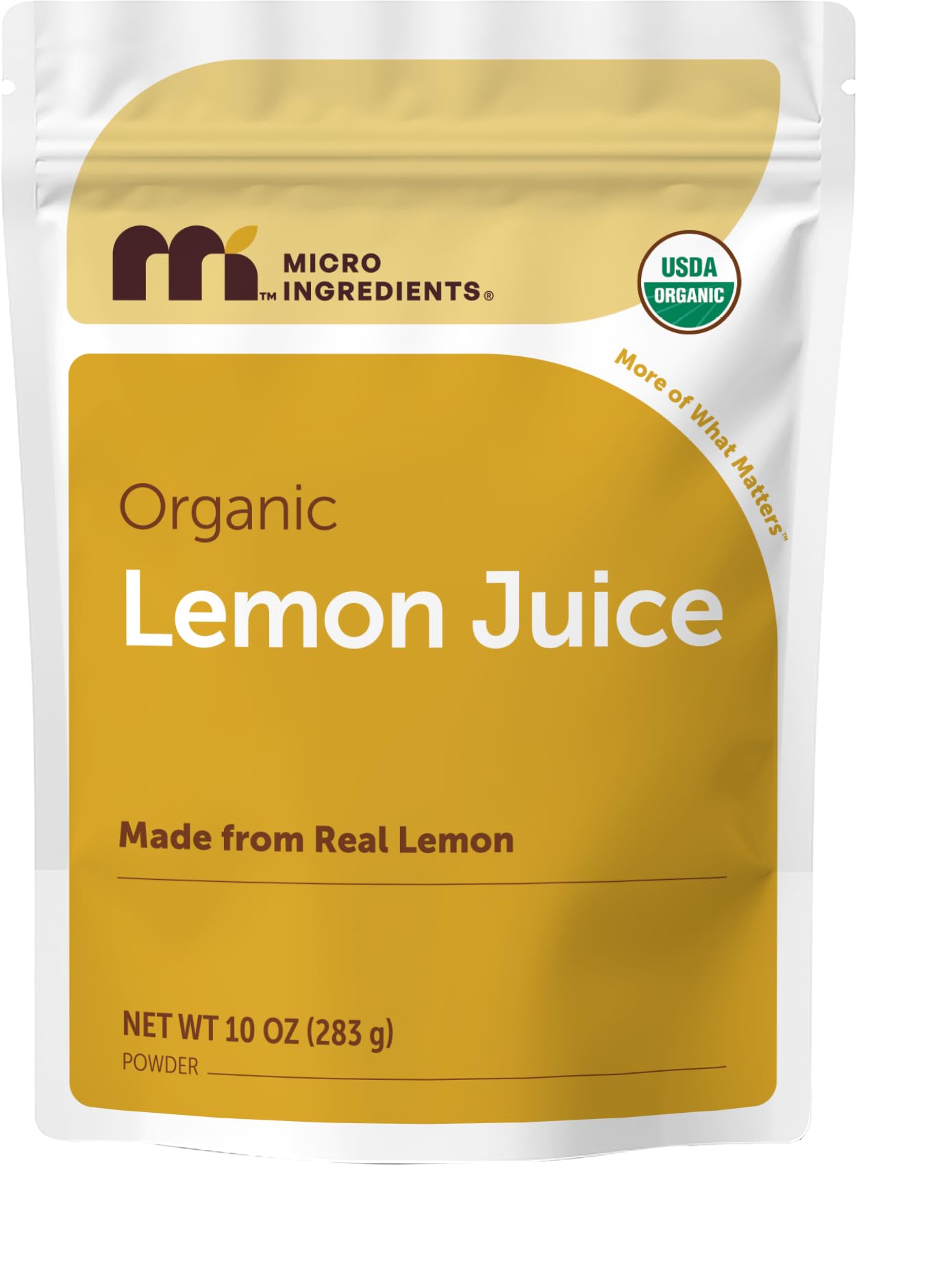Micro Ingredients Organic Lemon Juice powder, 10 Ounce | 100% Natural Fruit Powder | Made from Real Lemon | No Sugar & Additives | Great Flavor for Drinks, Smoothie, & Beverages | Non-GMO & Vegan Friendly