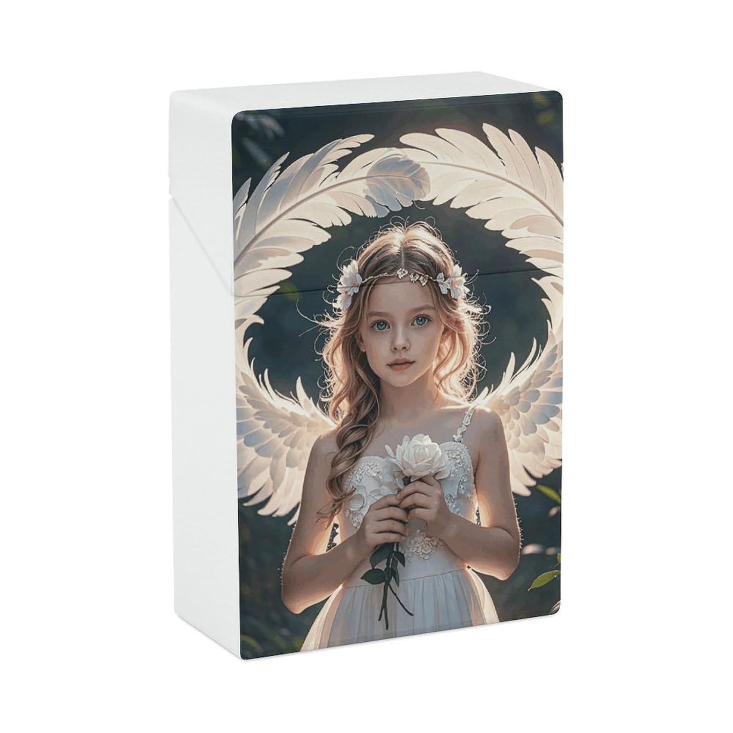 Waterproof Cigarette Case Large Capacity, Angel Feathers