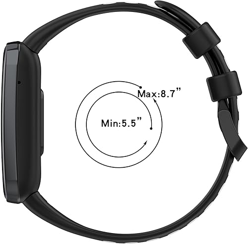 Miniatura 7 de Correa de repuesto compatible con Xiaomi Mi Band 7 Pro, correa de silicona de repuesto para hombres y mujeres, suave y duradera (negro + gris)