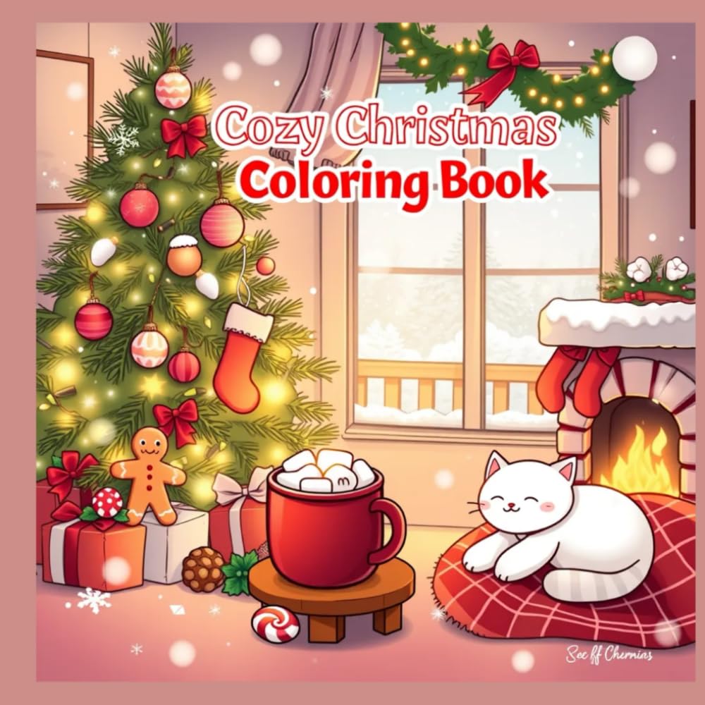Cozy Christmas Coloring Book: A Festive Coloring Journey of Snow, Lights & Warmth