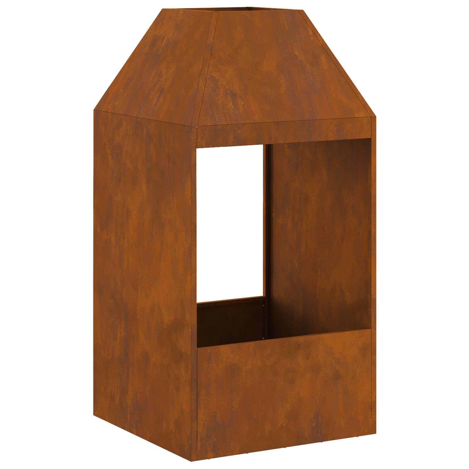 Palenisko ze stali corten 50x50x100 cm - 858989