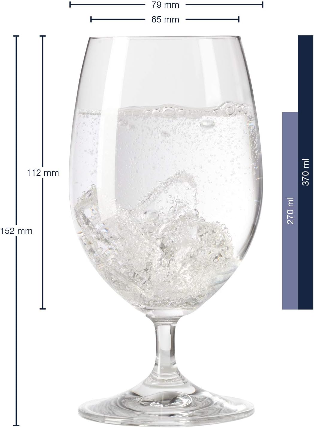 Leonardo 063311 Tumbler, Clear, Size: Diameter 3.1 x Height 6.0 inches (8 x 15.3 cm), Water Glass, 12.6 fl oz (370 ml), Daily Pack of 6