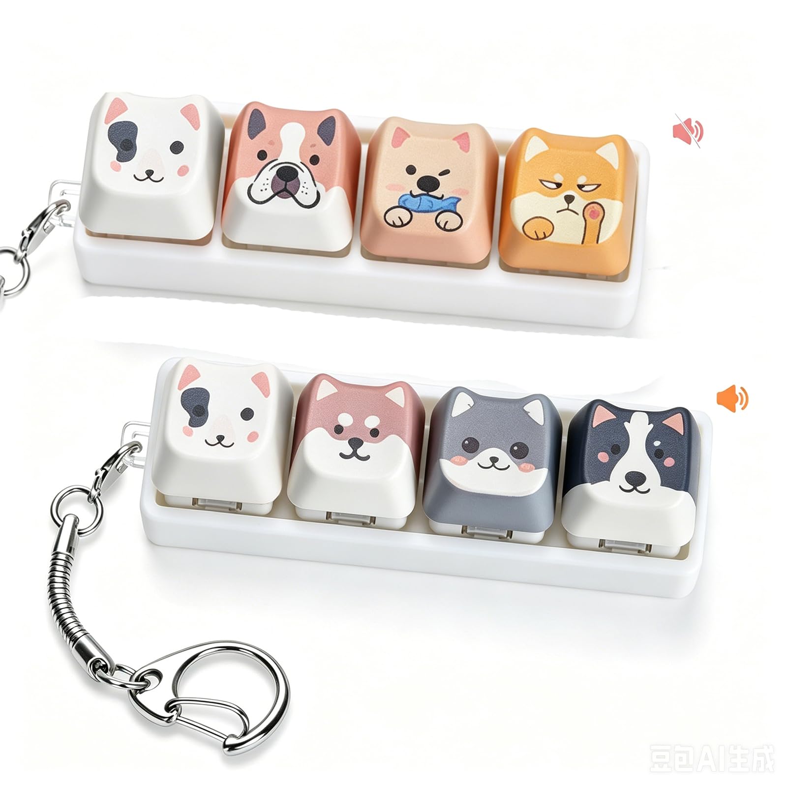Goorder 2PCS Keyboard Fidget Toy for Adults, Clicky and Silent Keyboard Fidget Toy Stress Relief for ADHD Anxiety, Mechanical Clicker Switch Fidget Keyboard Anxiety Relief Stress Toys Gift(Cute Puppy) — image 1
