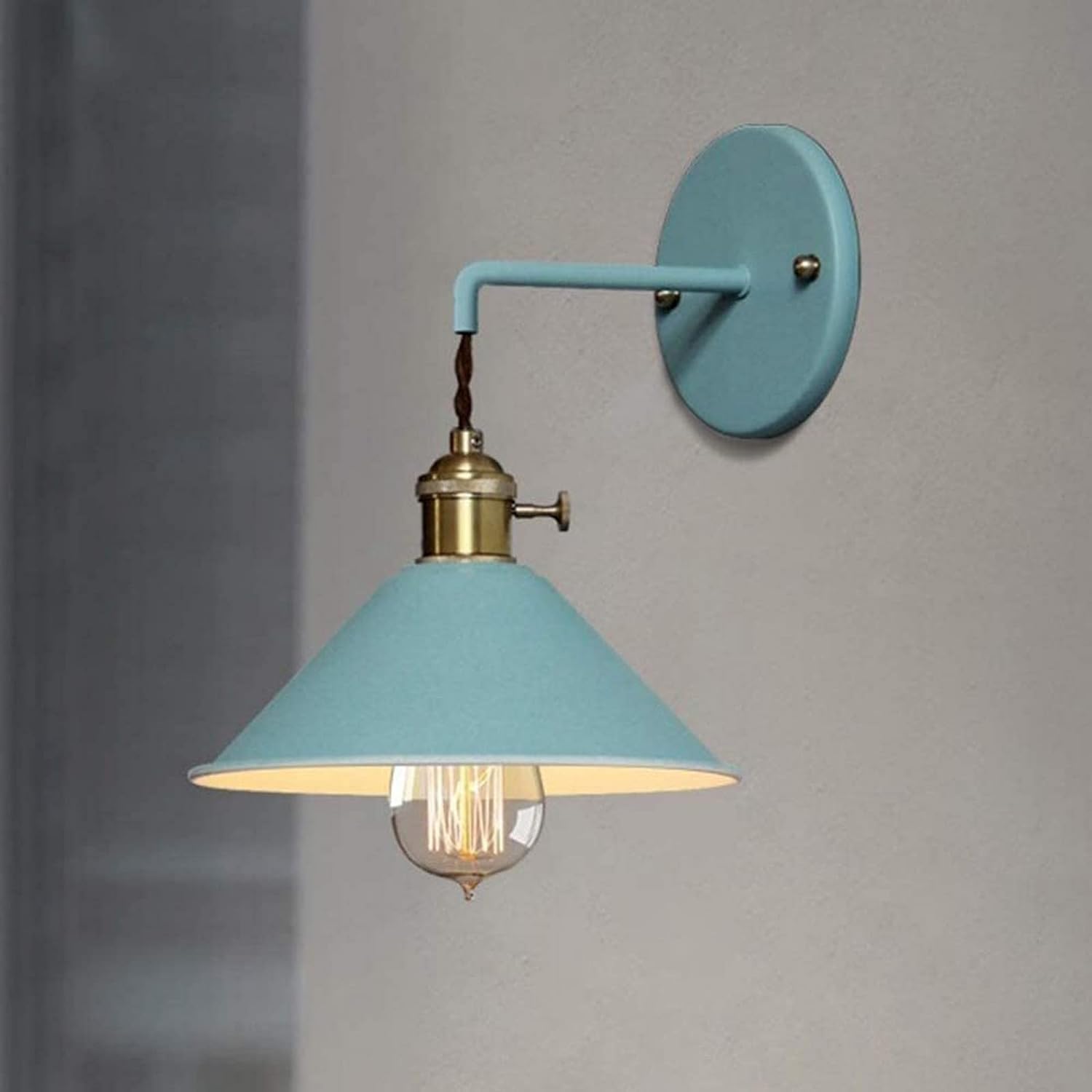 HXYSXHJUO Modern Wall Light Metal Funnel Shade Wrought Iron Lamp Indoor Lighting Kitchen Sconce Industrial Fixture, Pendant