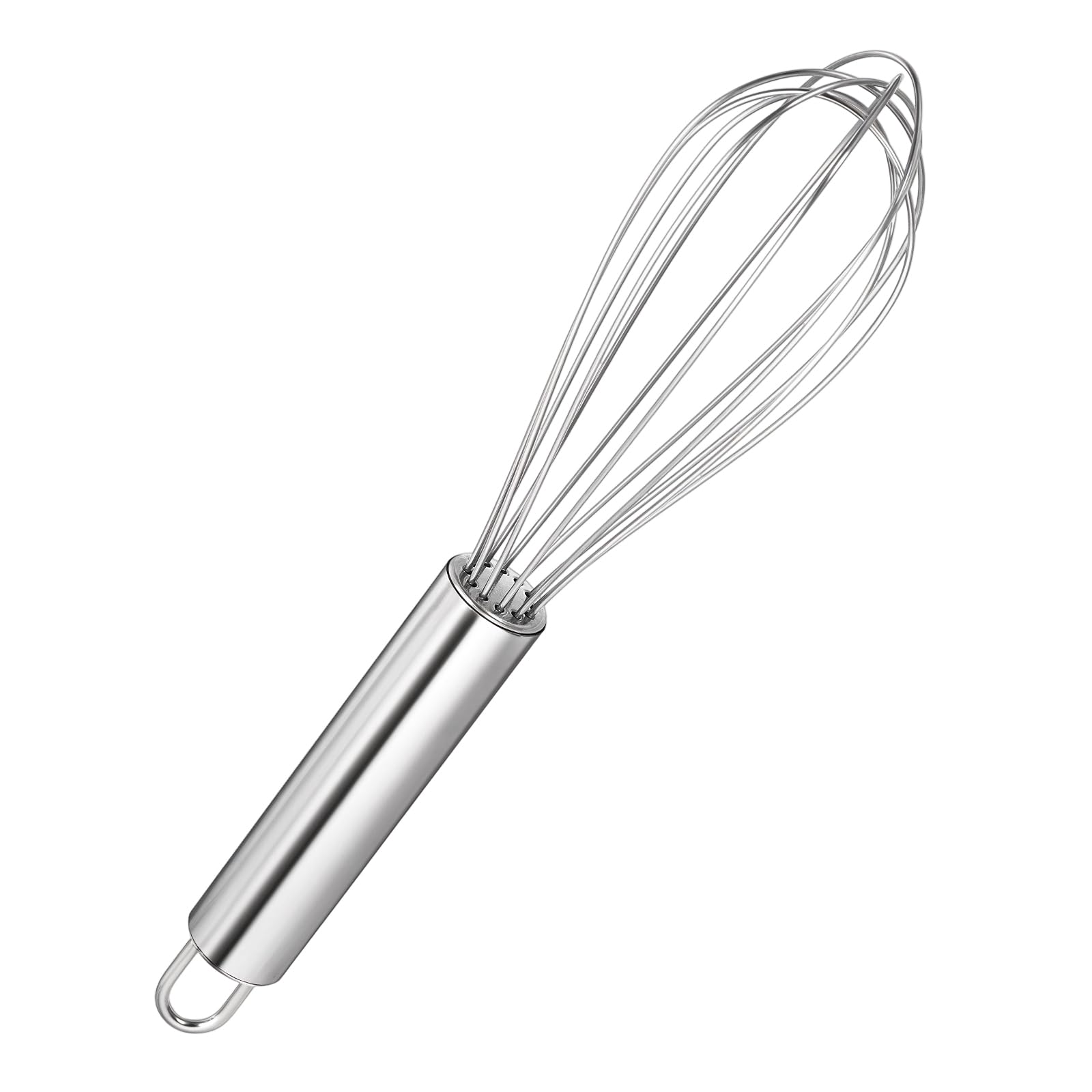 Ptwola Schneebesen Set Edelstahl Professioneller Küche Kochen Schneebesen Ergonomischer Griff Spülmaschinenfest Perfekt zum Mixen, Schlagen, Aufschäumen, Mischen (20 cm Silber)
