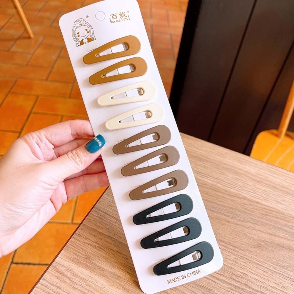 10Pcs Hair Barrettes,5cm Non-Slip Metal Hair Barrettes Snap Hair Clips Candy Color Hair Accessories for Toddlers,Girls, Kids(A1)