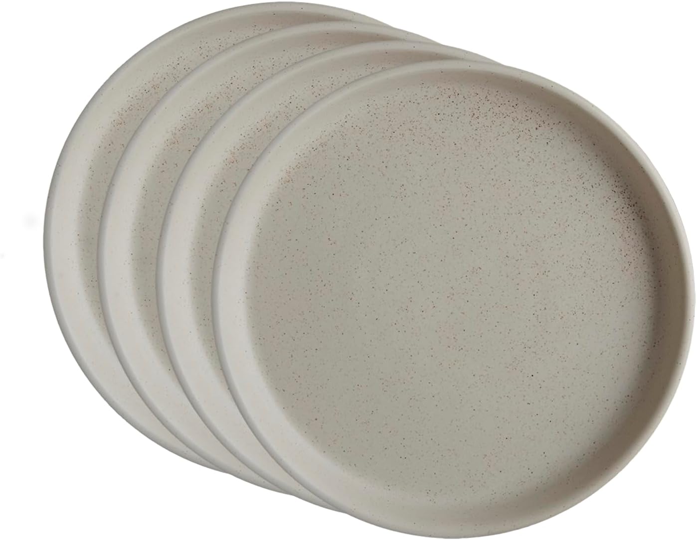 Goodies Cream Breakfast Plates (Set of 4), Handmade Ceramic, Glazed, Dishwasher Safe, Microwave Safe, Durable, Easy-to-Clean, Stackable, Modern, 8 Inch