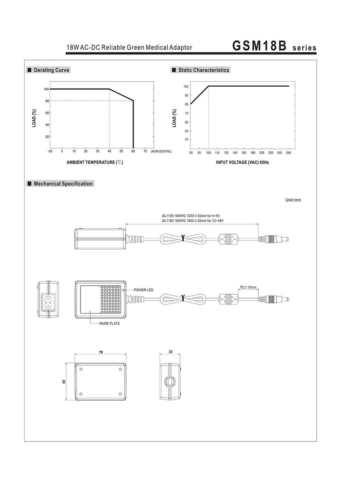 1 sztuk GSM18B Seria DC5V 12V 24V 48V 18W AC-DC niezawodny zielony adapter medyczny do mobilnej klinicznej stacji roboczej/irygator doustny (GSM18B12-P1J)