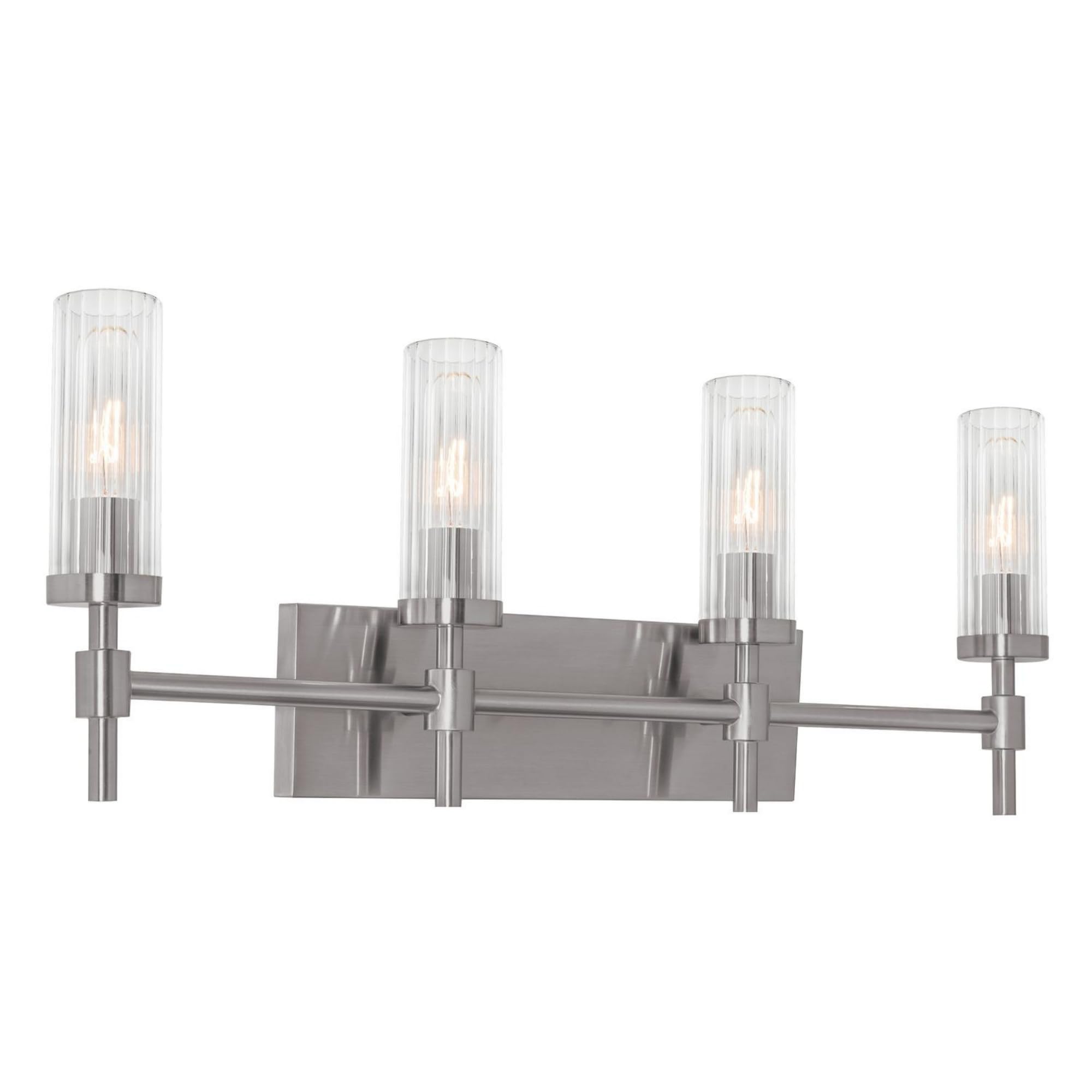 AFX Huntington 30" Changing Table, Clear Ribbed Glass Shade, Satin Nickel Finish-image-16