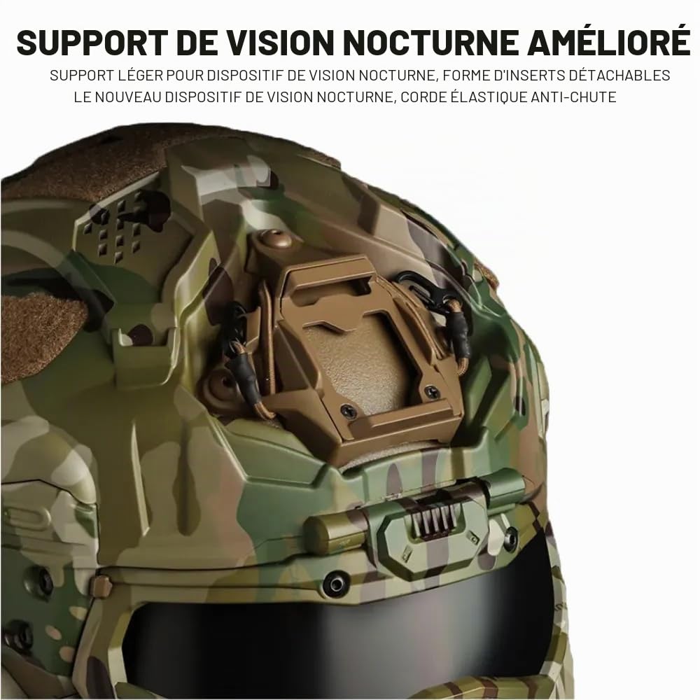 ACEXIER Casque d'assaut Tactique II avec Masque Casque Anti-buée Ventilateur Militaire Chasse Airsoft Casque CS Paintball équipement de Protection intégral