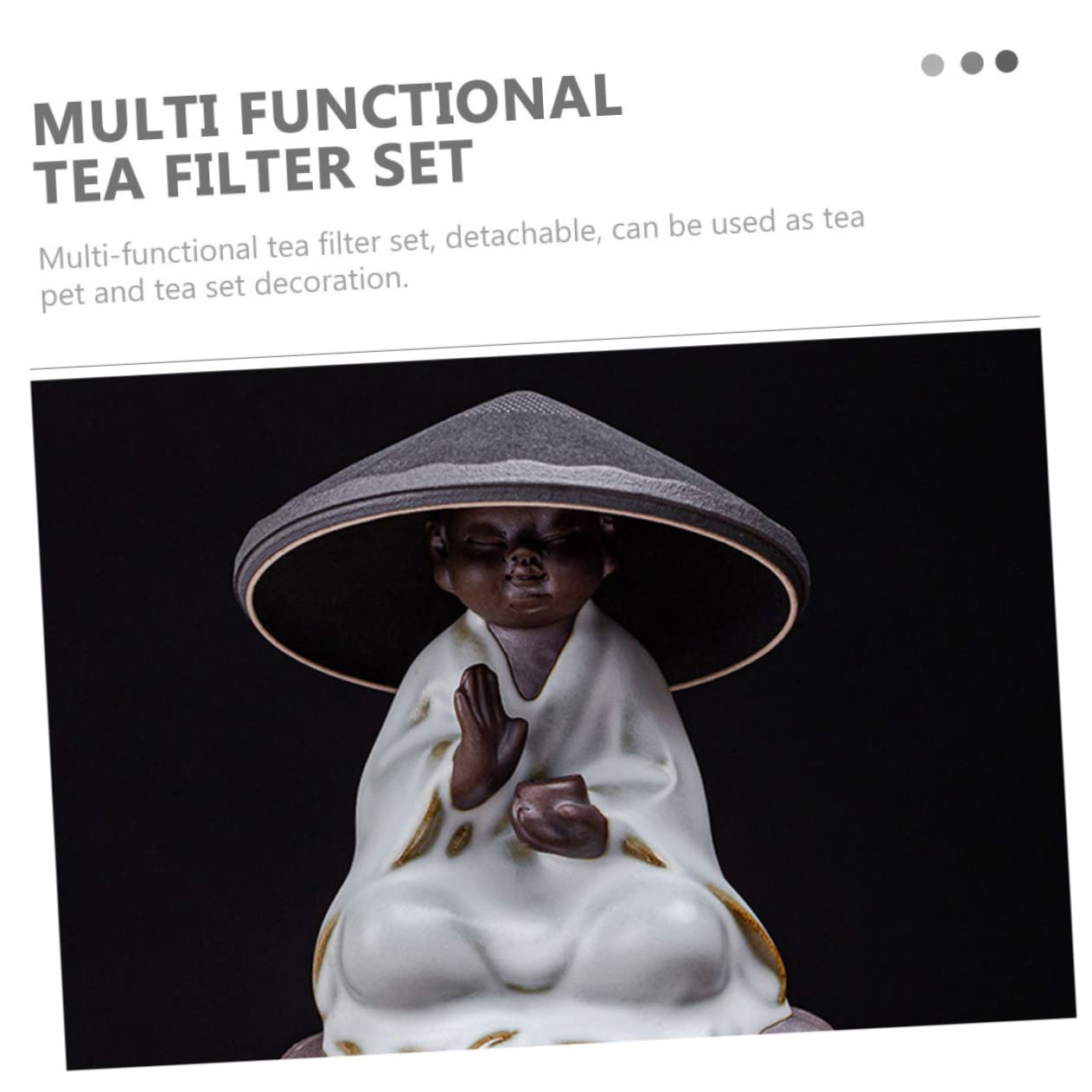 Mikinona 1juego Infusor De Té Cerámico Diseño De Monje Colador De Té Estilo Zen Para Decoración De Escritorio y Uso Práctico