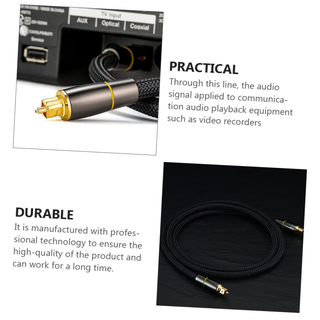 Cavo Audio Ottico Digitale Metri Maschio Maschio in Fibra con Connettori di Alta Qualità Sostituzione per Segnale Audio e Stabile con Protezione Contatti