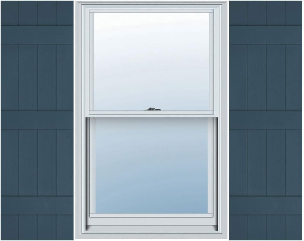 14"W x 41"H Lifetime Vinyl, TailorMade Four Board Joined (2 Batten), Board-n-Batten Shutters, w/Shutter-Loks (Per Pair), Black