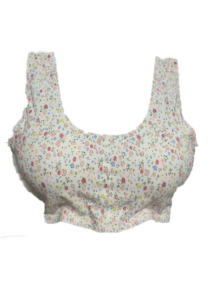 OK INTERPRISES Floral Printed Lightly Padded Seamless Sports Bra for Women/Girls Full COVREGE (28 to 34) Off White-picture-51