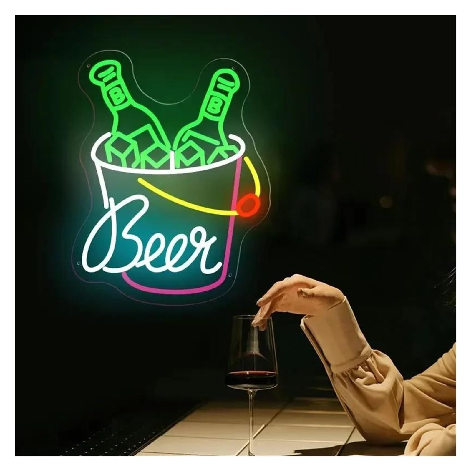 Insegna al Neon Bevande Luce Al Neon Alimentata Tramite USB, Luci Al Neon Per Birra Adatte Per Decorazioni Per Feste In Negozio Insegna Luminosa Insegne Commerciali 45cmx35cm