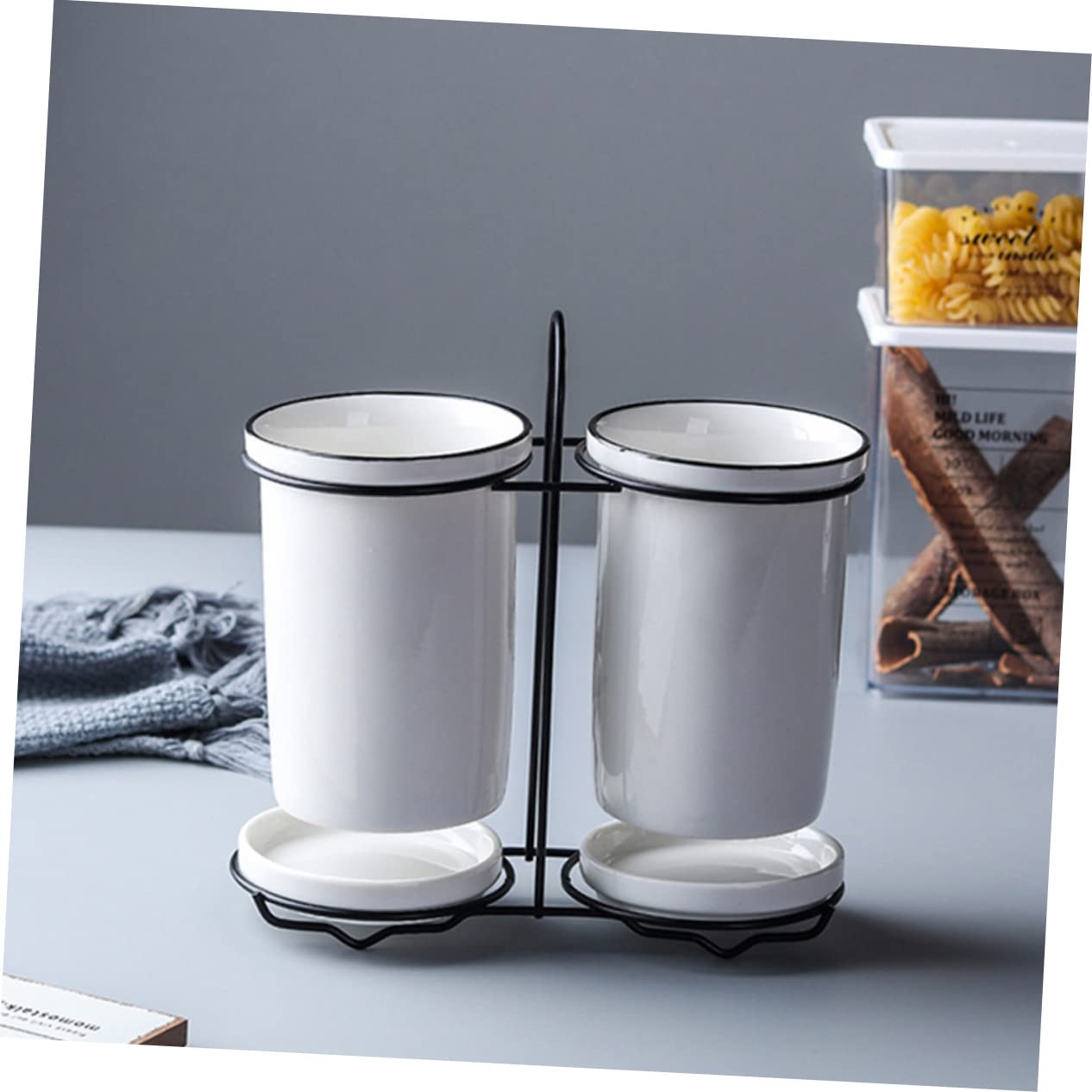 Support à Baguettes Ventilé, en Céramique Blanche Égouttoir la Cuisine