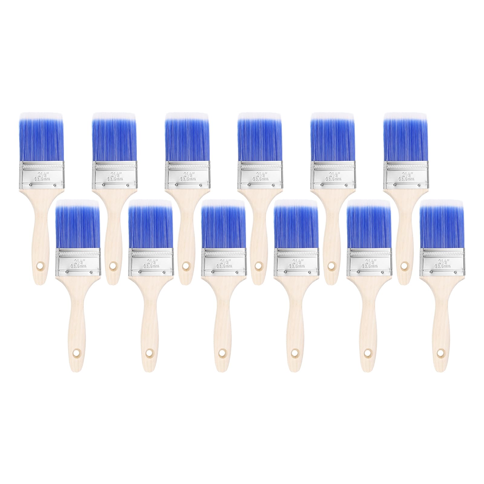 QUARKZMAN 12Pcs Pinceaux De Peinture 2.5" Pinceaux Plats et à Puce Bleu
