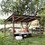 LUE BONA 12x14 ft Hardtop Gazebo, Lean to Gazebo with Wood-Like Aluminum Frame, Outdoor Pergola Metal Roof Gazebo, Outdoor Permanent Galvanized Steel Gazebo Pavilion for Deck, Patio, Backyard